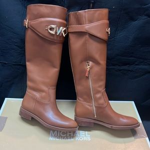 Michael Kors brown leather boots izzy